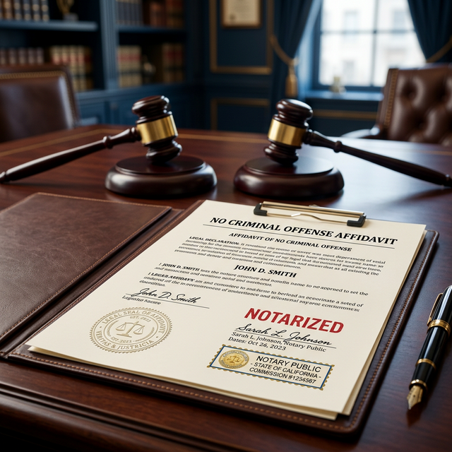 No Criminal Offense Affidavit